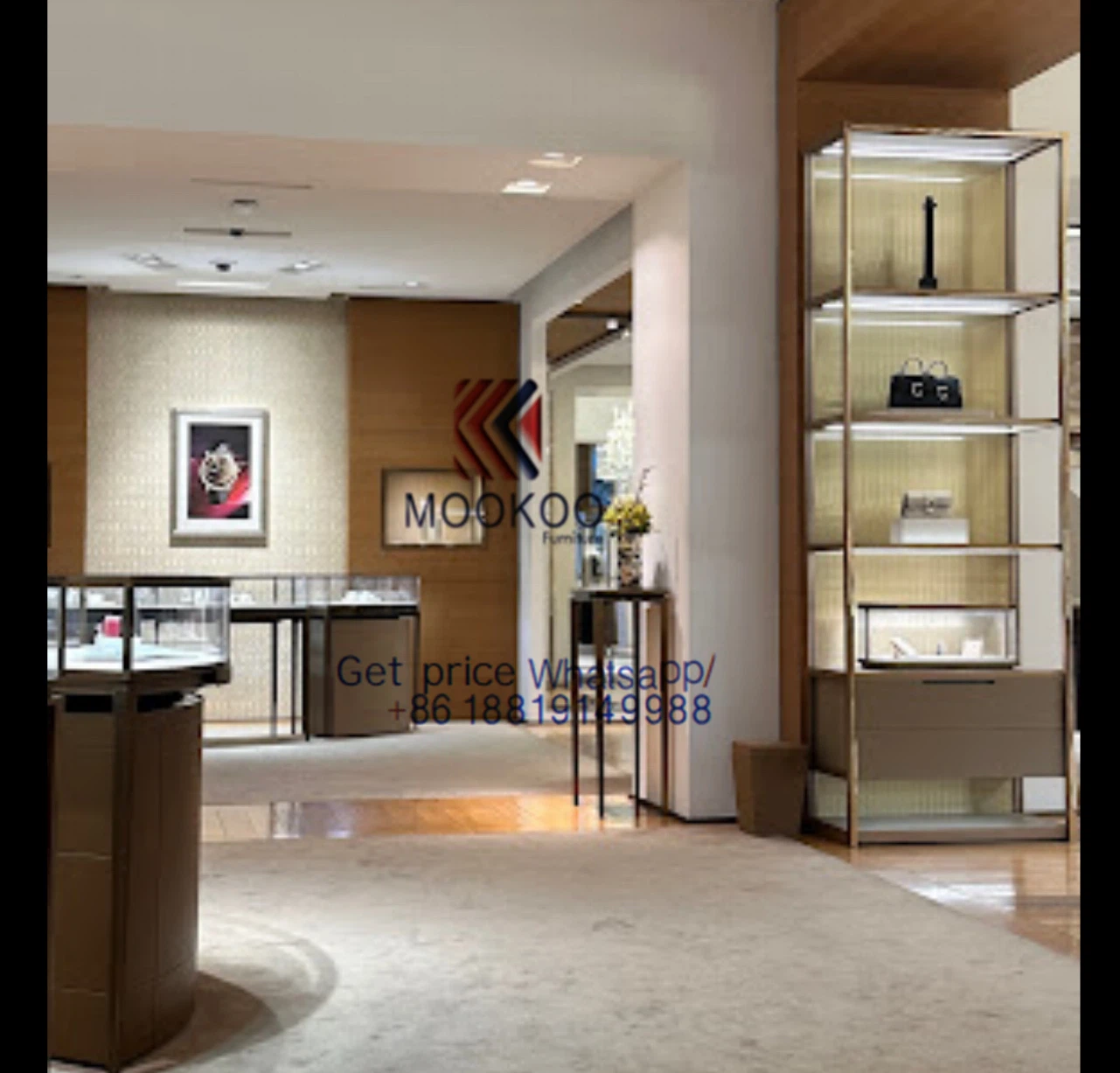 Cartier display showcase gold cabinet 184 Cartier display showcase gold cabinet 184