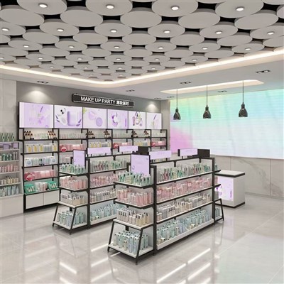 Stands de perfums al detall exhibeixen prestatgeries