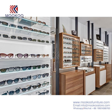 Vitrina d’armaris de fusta i vidre per a botigues minoristes òptiques