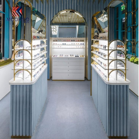 Botiga moderna d’ulleres de sol Decoració vitrina de decoració d’interiors