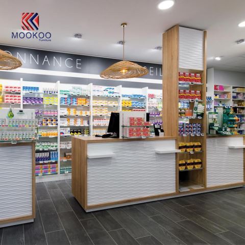 Botiga de farmàcia Disseny de mostrador de caixes